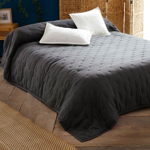Jeté De Lit 220x240 Gris Anthracite En Polyester
