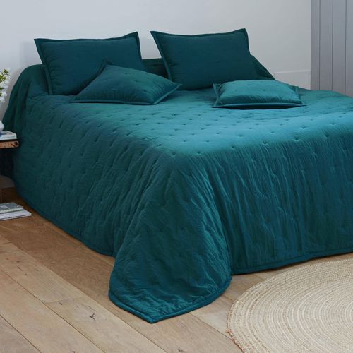 Jeté De Lit 220x240 Vert Émeraude En Polyester