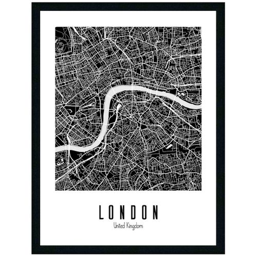 Tableau 30x40 cm MAP LONDON Lario noir