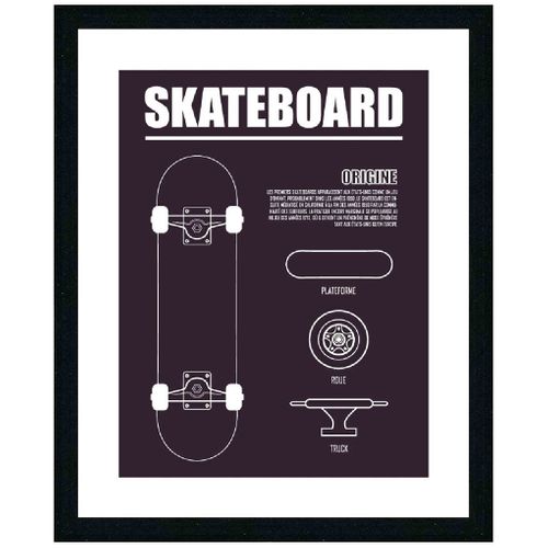 Tableau 24x30 cm SKATEBOARD ORIGINE Lario noir
