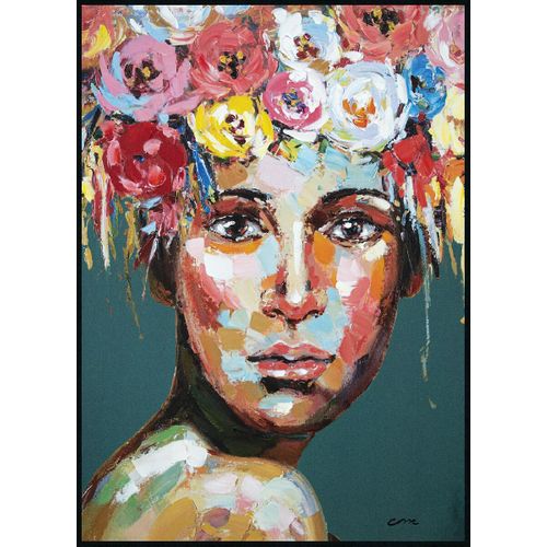 Toile 50x70 cm PORTRAIT FEMME Lario noir