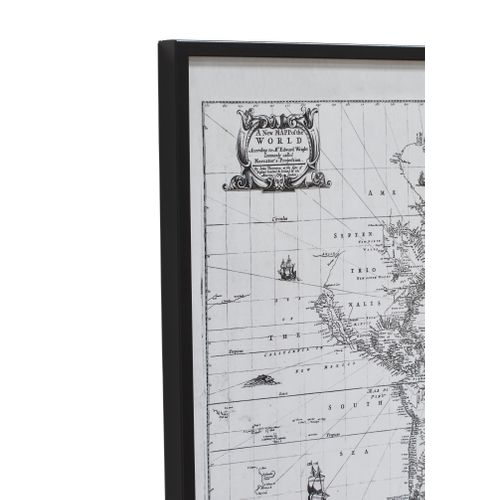 Toile 50x70 cm CARTE VINTAGE Lario noir