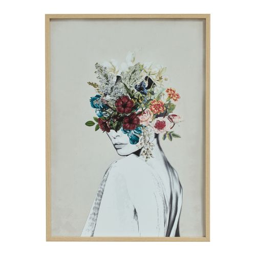 Toile 50x70 cm PORTRAIT FEMME Lario chêne