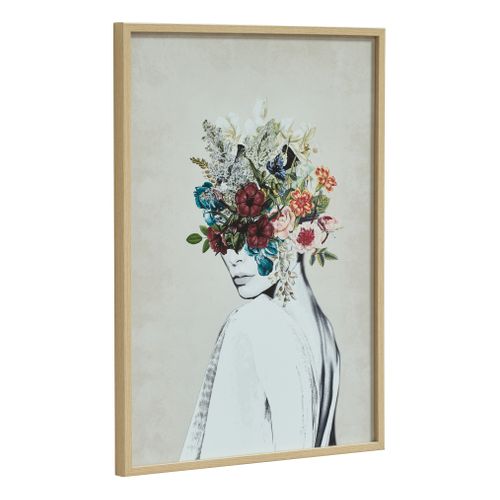 Toile 50x70 cm PORTRAIT FEMME Lario chêne