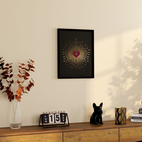 Toile 40x50 cm COEUR Lario noir