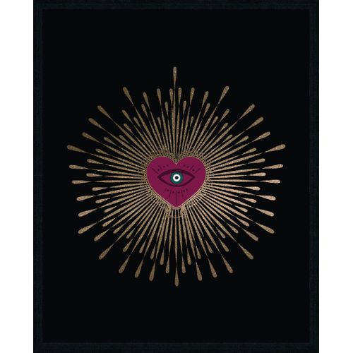 Toile 40x50 cm COEUR Lario noir