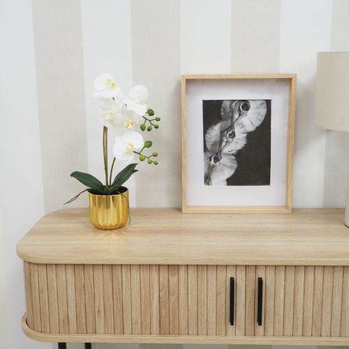 Orchidee Artificielle Toucher Naturel Pot Or 40cm