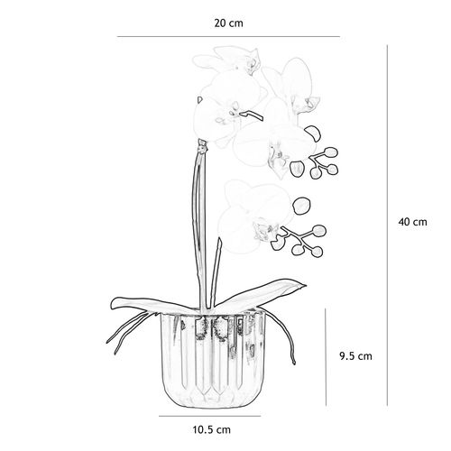 Orchidee Artificielle Toucher Naturel Pot Or 40cm