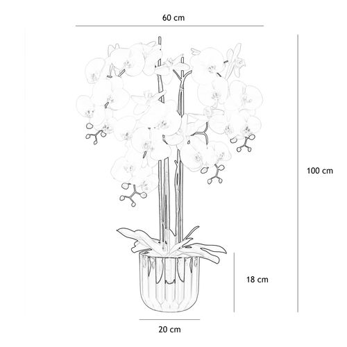 Orchidee Artificielle Toucher Naturel Pot Or 100cm