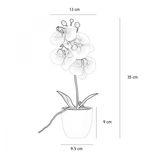 Orchidee Artificielle Blanc-fuchsia 35cm