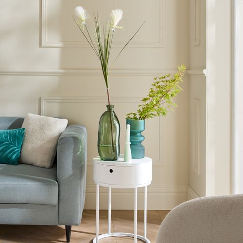 Papyrus tige plumeau H113  Vert et blanc