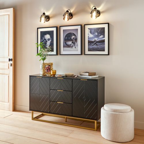 Pouf H. 46 cm SIMON Blanc