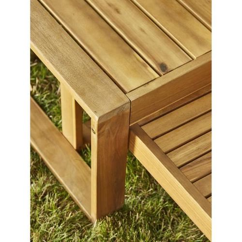 Salon De Jardin En Bois D'acacia Fsc Avec Coussins Gris - 6 Personnes - Levata