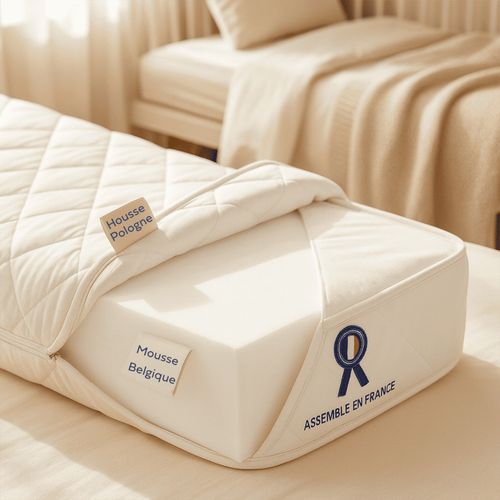 Babysom - Matelas Bébé 70x140 Cm - Réversible Été/hiver - Sans Traitement Chimique -