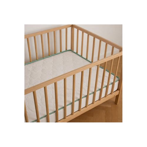 Matelas Bébé 60x120 Cm - Réversible Été/hiver - Sans Traitement - Contour Vert