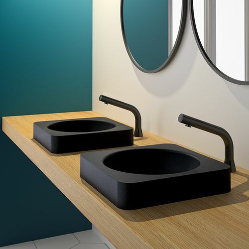 Vasque Semi-encastrée - Carrée - 38 Cm - Inox Noir - Quadra