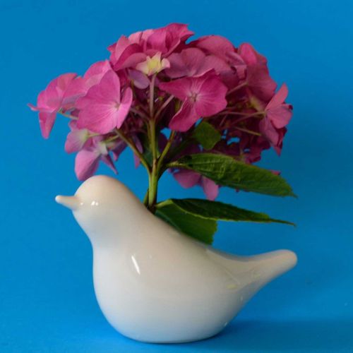 Vase En Porcelaine Blanche Forme Oiseau