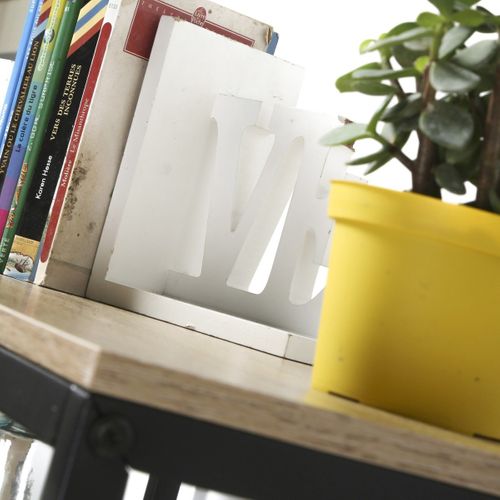 Bibliothèque à 6 Étagères Moderne Industriel Design Métal Bois Boyle