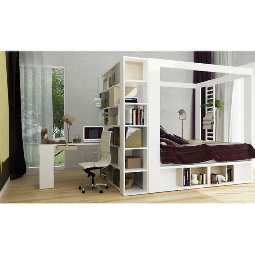 Bibliothèque Multi-rangements H206 Cm - Blanc
