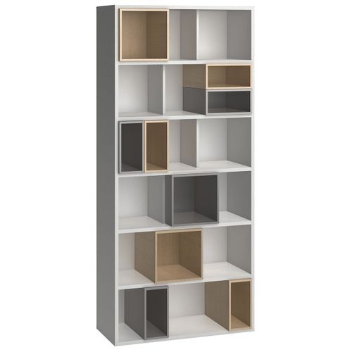 Bibliothèque Multi-rangements 6 Niveaux H206 Cm - Blanc