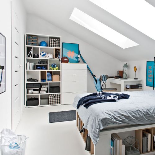 Bibliothèque Multi-rangements 6 Niveaux H206 Cm - Blanc