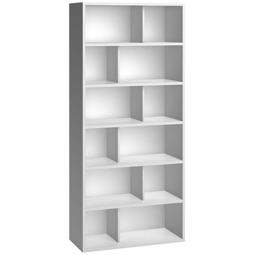 Bibliothèque Multi-rangements 6 Niveaux H206 Cm - Blanc