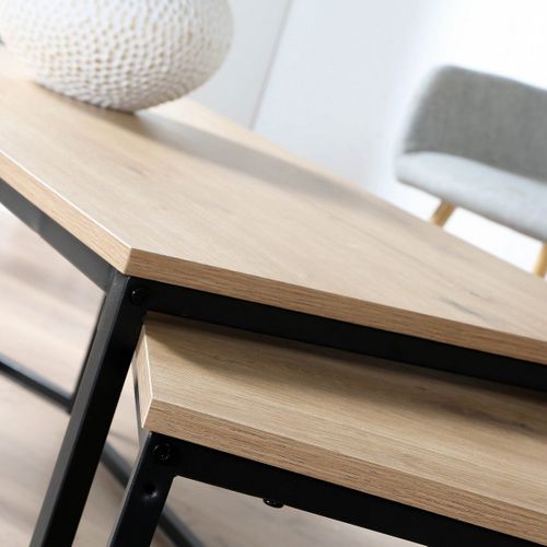 Lot De 3 Tables Basses Gigognes Effet Bois - L100 X H45 Cm