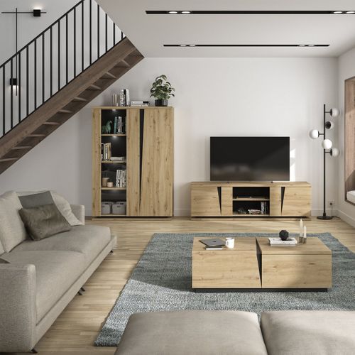 Ensemble Vaisselier 2 Portes Et Table à Manger Extensible