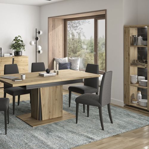 Ensemble Vaisselier 2 Portes Et Table à Manger Extensible