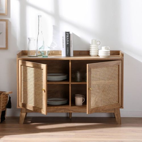 Buffet 2 Portes Et Cannage Rotin - L110 Cm