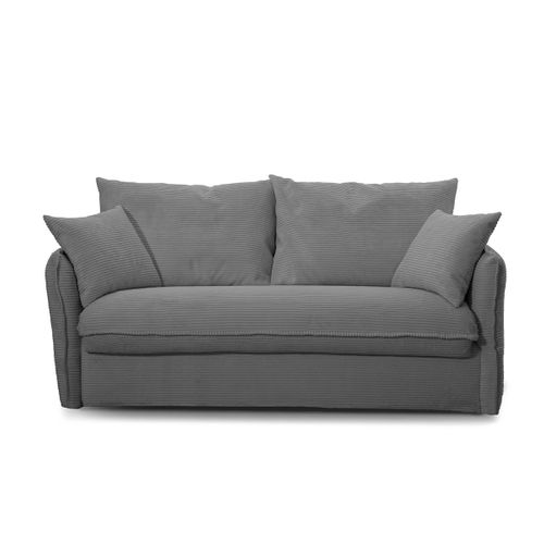 Canapé Convertible 3 Places En Tissu Velours Côtelé