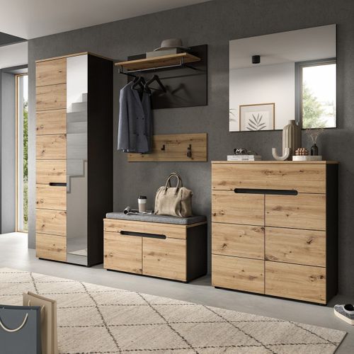 Banc Avec Rangement Chaussures 2 Portes Et 2 Niches L80 Cm