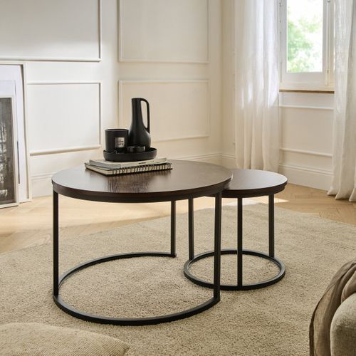 Lot De 2 Tables Basses Gigognes Rondes