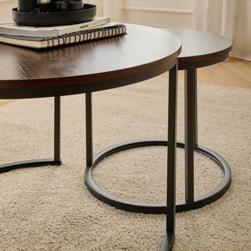 Lot De 2 Tables Basses Gigognes Rondes