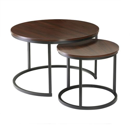 Lot De 2 Tables Basses Gigognes Rondes