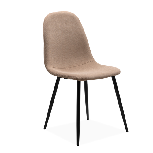 Lot De 4 Chaises En Velours Côtelé Avec Structure Métal Noir L43 Cm