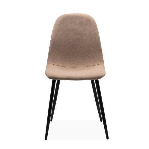 Lot De 4 Chaises En Velours Côtelé Avec Structure Métal Noir L43 Cm