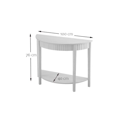 Console Arrondie 2 Niveaux H76 Cm - Effet Bois Clair
