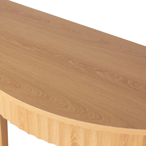 Console Arrondie 2 Niveaux H76 Cm - Effet Bois Clair