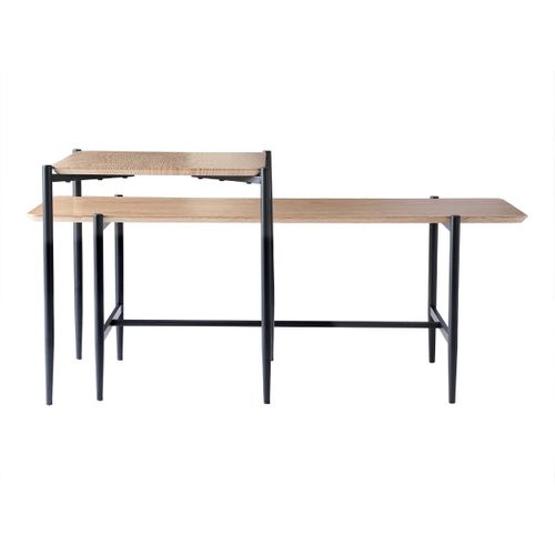Lot De 2 Tables Basses Gigognes Décor Bois L100 Cm