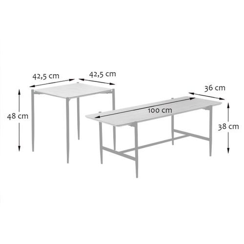 Lot De 2 Tables Basses Gigognes Décor Bois L100 Cm