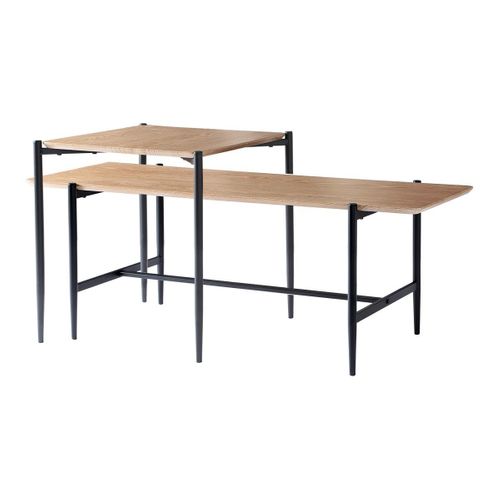 Lot De 2 Tables Basses Gigognes Décor Bois L100 Cm