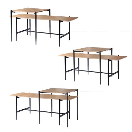 Lot De 2 Tables Basses Gigognes Décor Bois L100 Cm