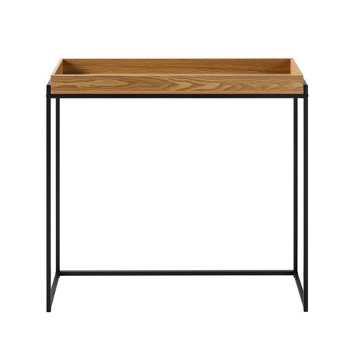 Console Avec Plateau à Rebords Et Pieds En Métal Noir L100 Cm