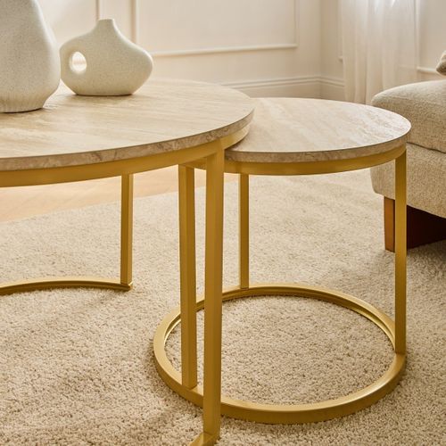 Lot De 2 Tables Basses Gigognes Rondes