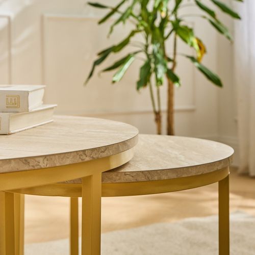 Lot De 2 Tables Basses Gigognes Rondes