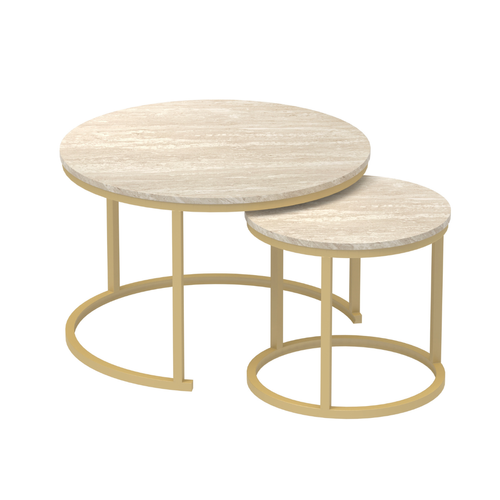 Lot De 2 Tables Basses Gigognes Rondes