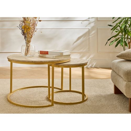 Lot De 2 Tables Basses Gigognes Rondes