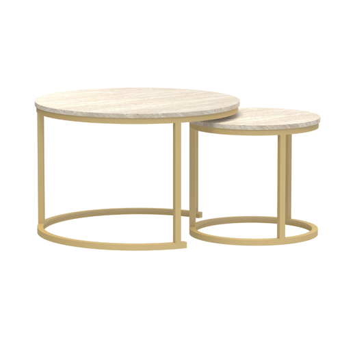Lot De 2 Tables Basses Gigognes Rondes