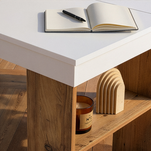 Bureau D'angle Avec 8 Niches De Rangements  L130 Cm